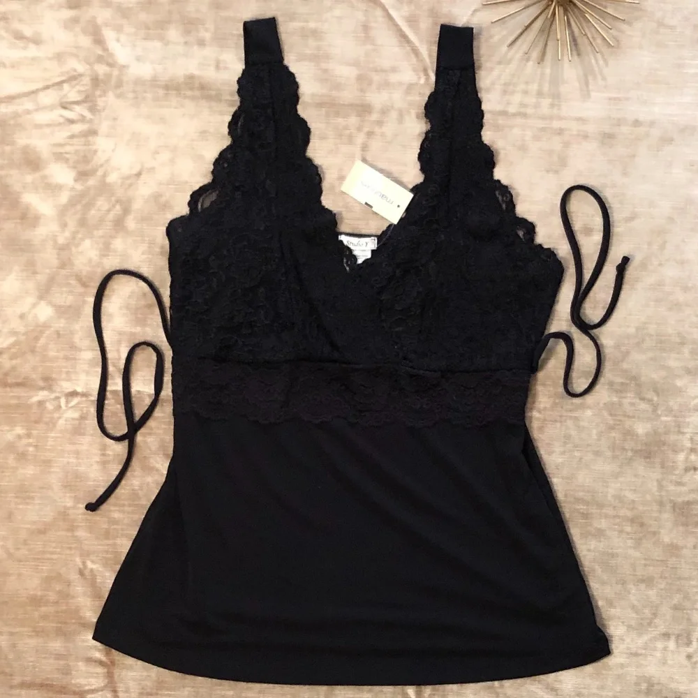 Y2K Studio Y Sexy Black Camisole Tank Top - Picture 2 of 9